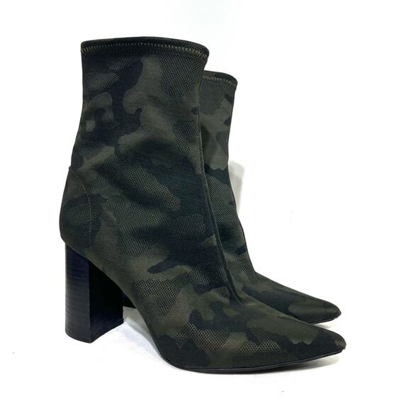 Jeffrey Campbell Camouflage Black Green Siren Boots/Booties 8.5 EUC - Picture 1 of 7